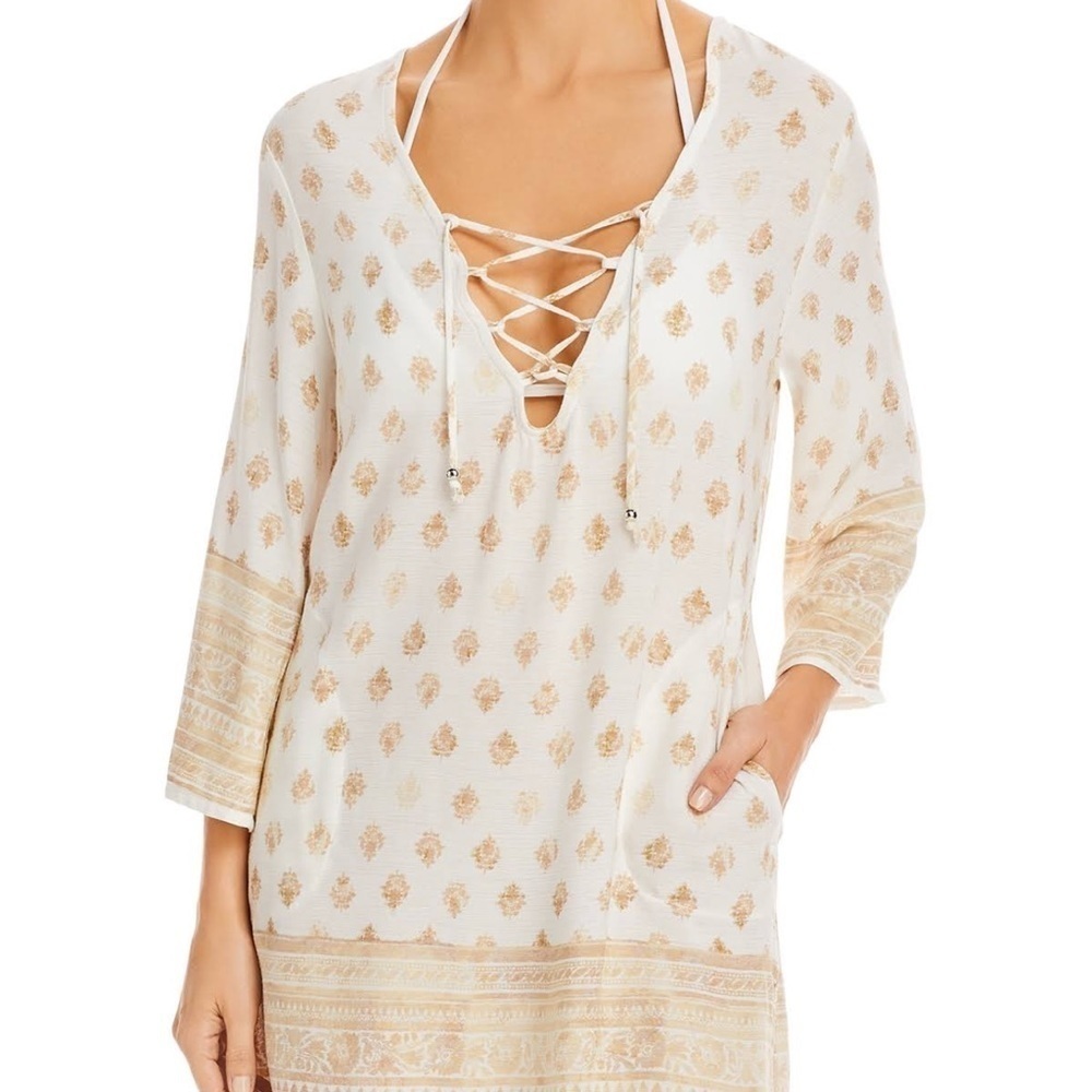 J Valdi White Boho Coverup Size Small